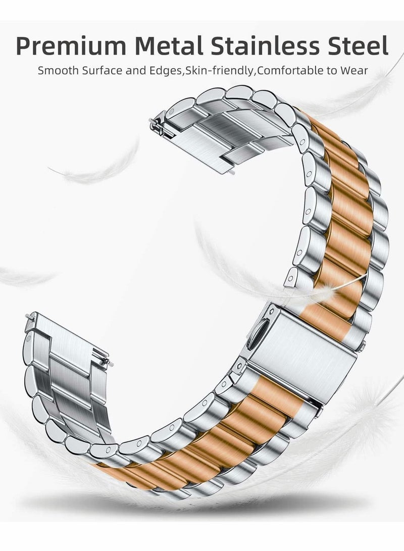 KASTWAVE Stainless Steel Metal Watch Bands for Samsung Galaxy Watch 5/4 Band, Gapless Metal Mesh Replacement Strap for Samsung Galaxy Watch 4/5 Classic - Image 3