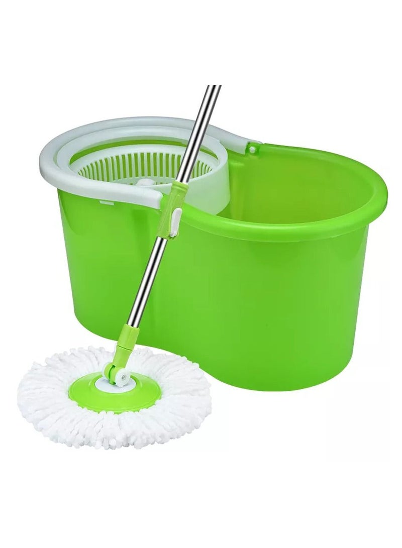 DubaiGallery 360°Rotating Head Easy Magic Floor Mop Bucket 2x Head Microfiber Spinning  Green - Image 3