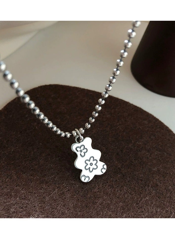 Goolsky Teddy Cookie Layered Chain Necklace – Sweet & Cool Girl Style, Trendy Hip-Hop Collarbone Jewelry  - Image 4