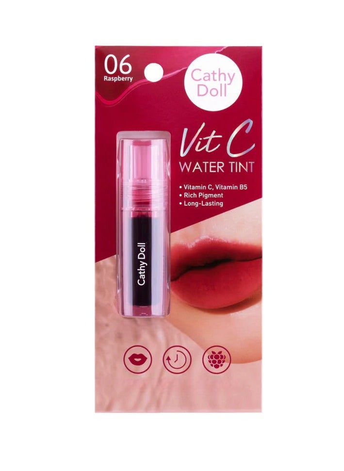 Cathy Doll Cathy Doll Vit C Water Tint - Long-Lasting Raspberry Lip & Cheek Tint with Vitamin C 