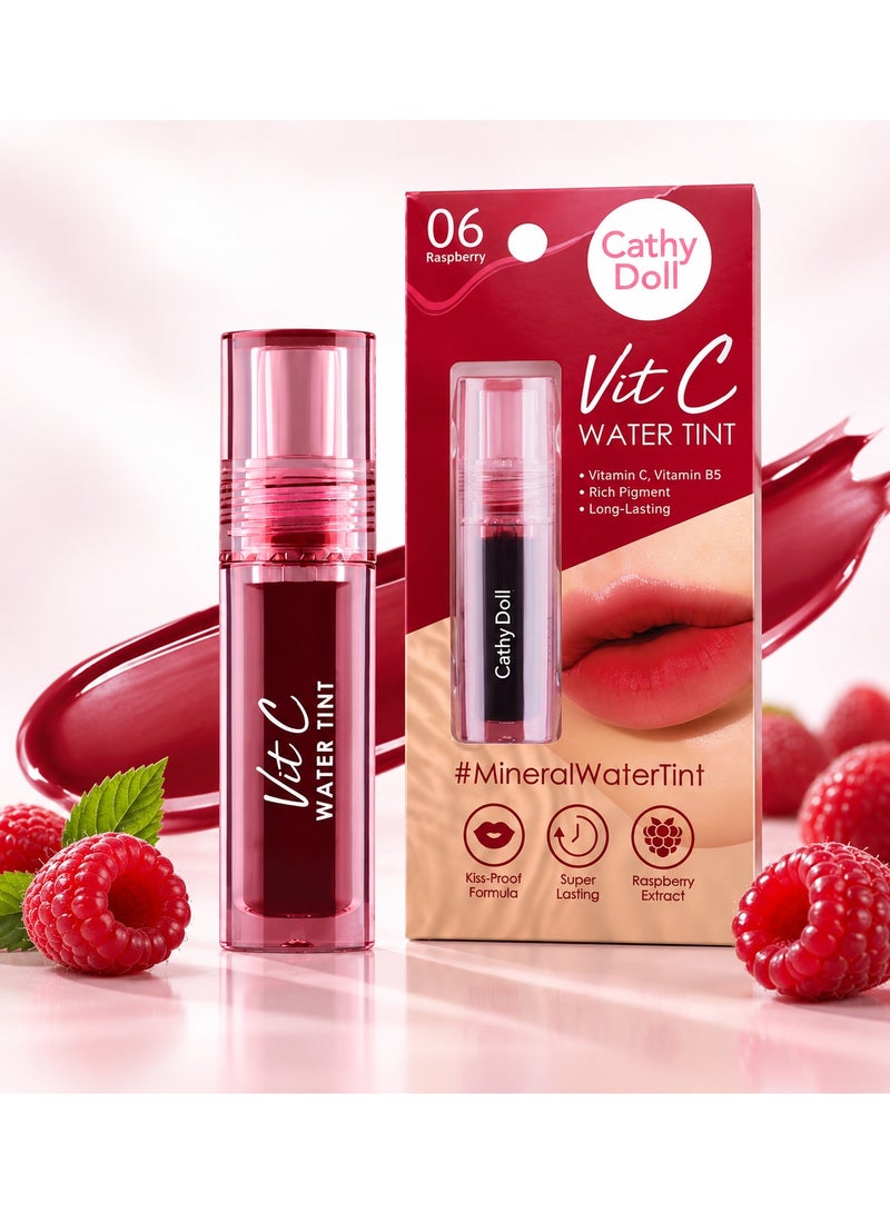 Cathy Doll Vit C Water Tint - Long-Lasting Raspberry Lip & Cheek Tint with Vitamin C - Image 1