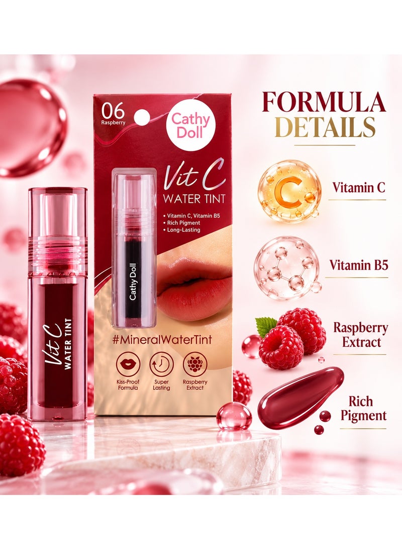 Cathy Doll Vit C Water Tint - Long-Lasting Raspberry Lip & Cheek Tint with Vitamin C - Image 2