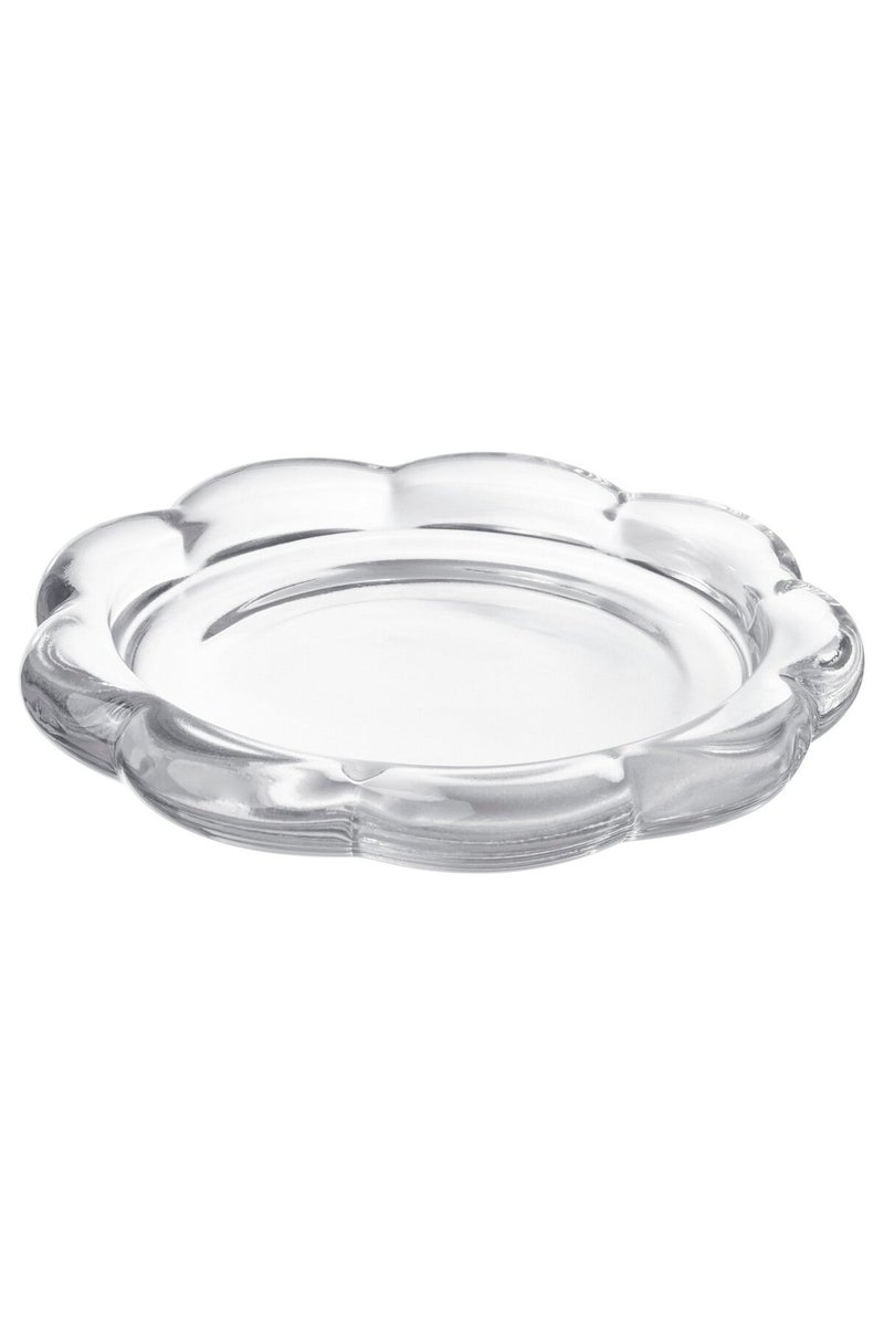 Candle dish, clear glass, 11 cm - Image 1