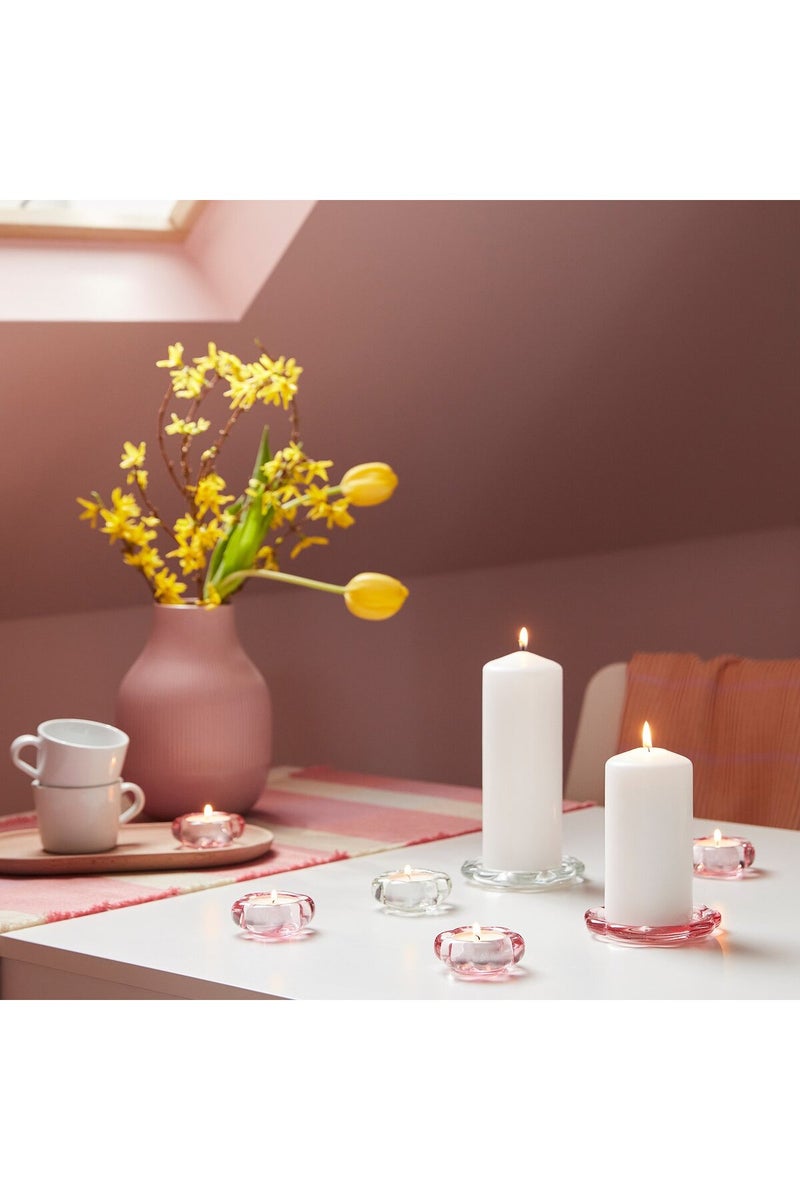 Candle dish, clear glass, 11 cm - Image 3