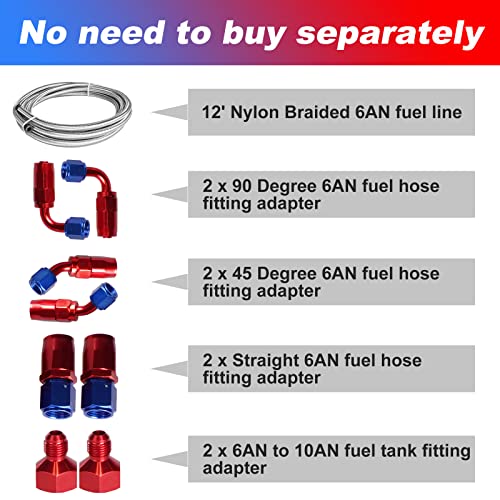 Edicapo Universal 5 Gallon 20L Fuel Cell Tank Polished Aluminum Black with Cap/Level Sender/12FT Oil Feed Line - Image 4