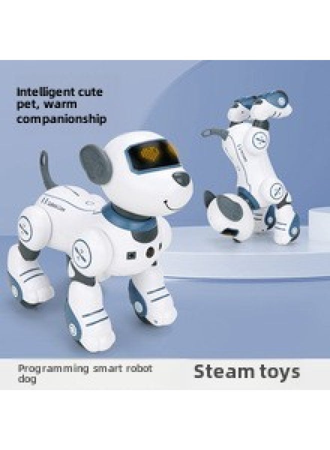 Intelligent Programming Electric Robot Dog Children's Remote Control Puppy Toy Boy Early Education Robot Toy-Color:【english White】 Hello Dubi Intelligent Remote Control Robot Dog - Image 3