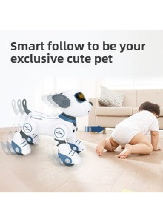 Intelligent Programming Electric Robot Dog Children's Remote Control Puppy Toy Boy Early Education Robot Toy-Color:【english White】 Hello Dubi Intelligent Remote Control Robot Dog - Image 5