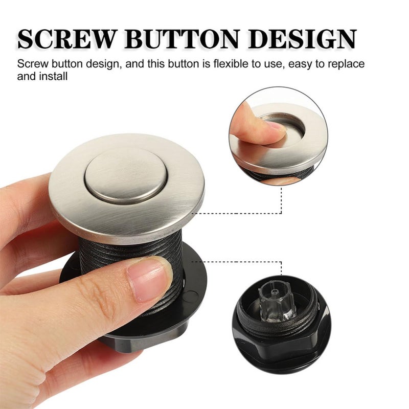 Stainless Steel Air Pressure Button 2 Pack Replacement for Kitchen Sink Garbage Disposal - Image 4