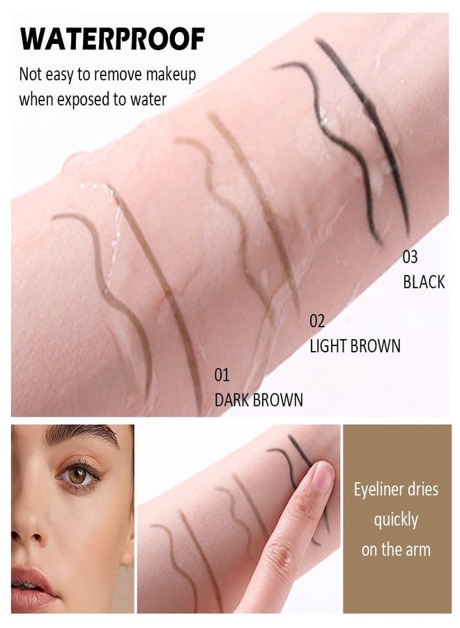 FeiCuiYun Light Brown Pencil Eyeliner for Women, Smudge-Proof Waterproof, Eye Makeup with Built-In Sharpener and sponge brush head (02#Light Brown, 1Pcs) - Image 4