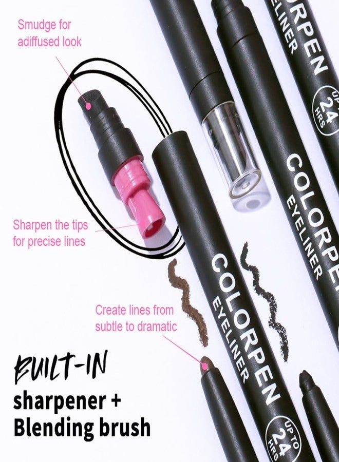 FeiCuiYun Light Brown Pencil Eyeliner for Women, Smudge-Proof Waterproof, Eye Makeup with Built-In Sharpener and sponge brush head (02#Light Brown, 1Pcs) - Image 5
