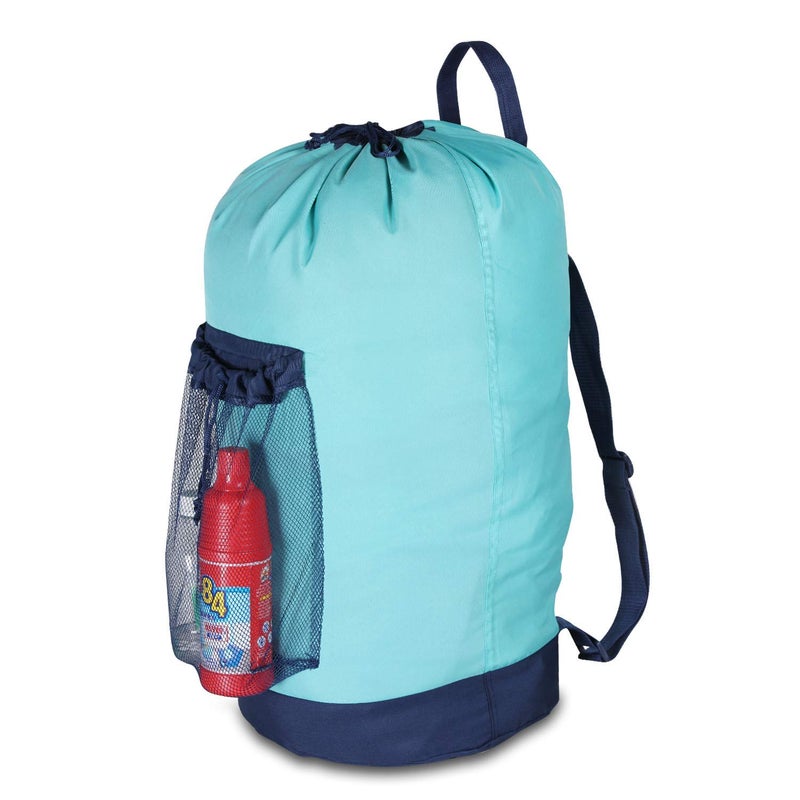 Dalykate Dalykate Laundry Backpack with Shoulder Straps and Mesh Pocket Durable Nylon Clothes Hamper Bag with Drawstring Closure for College Travel Laundromat Apartment 
