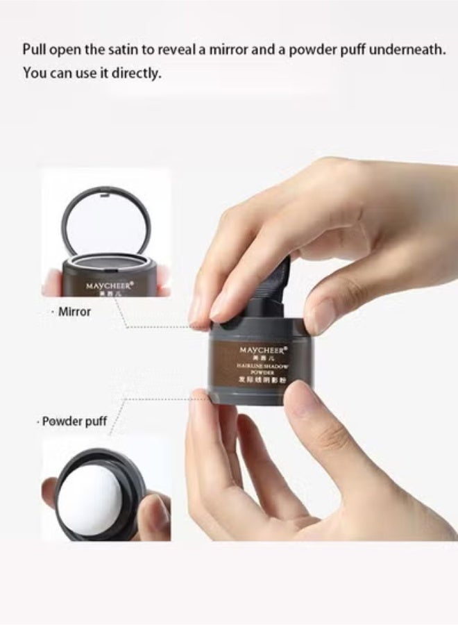 MAYCHEER Hairline Powder,Instantly Hair Colour Shadow Cover Grey Hair Root,  4g（Brown）Blessed by exclusive technological formula, it is natural, mild and hypoalle - Image 2
