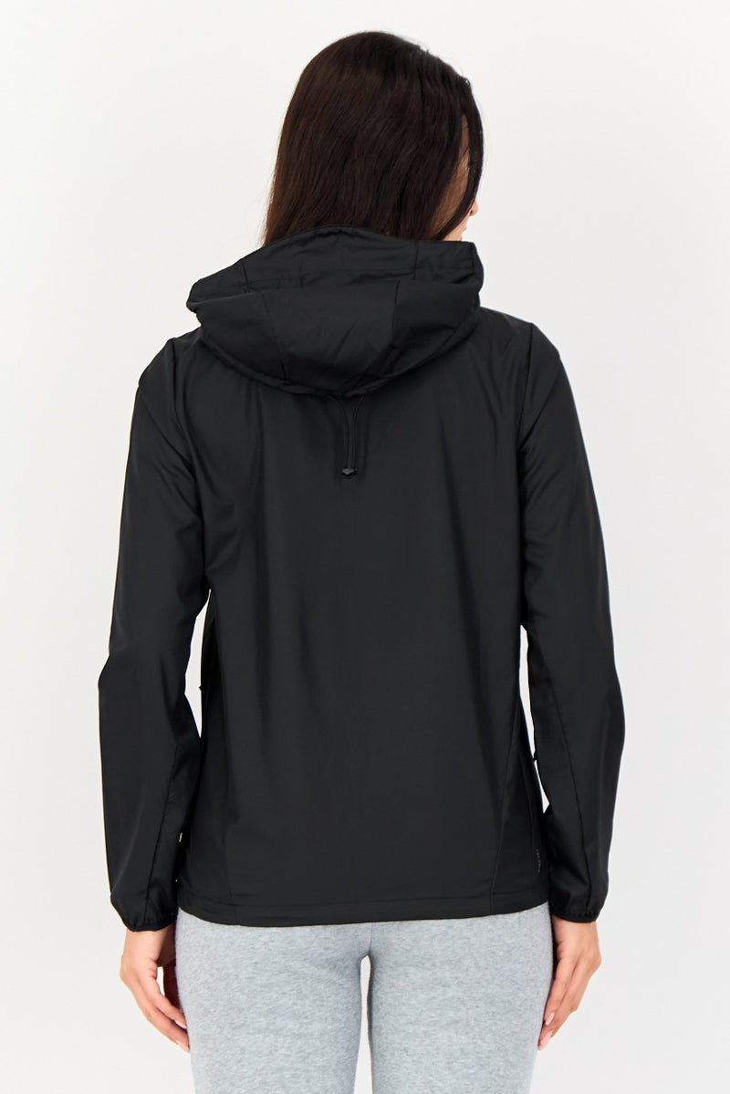 Adidas Women Sportswear Fit Long Sleeve Running  Windbreaker Jacket, Black - Image 2