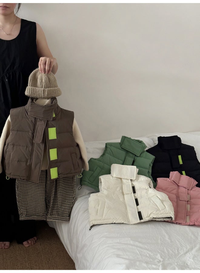 Autumn And Winter Children's Parent-child Down Vest, White Duck Down Workwear, Down Vest, Men's And Women's Clothing Vest - Image 3