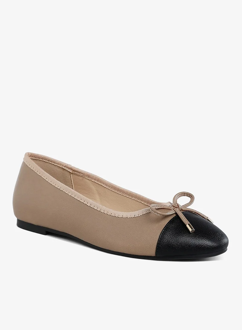 London Rag Nude Two Tone Ballet Flats
