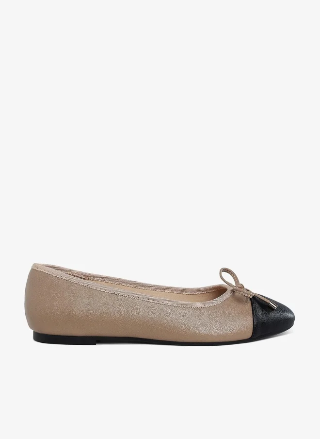 London Rag Nude Two Tone Ballet Flats