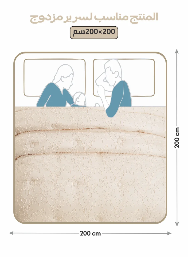 Donetella Bedding Comforter Set King Size, 6-Pcs Bed Set Fits 260x240 Cms -Tufted Embroidery Set-All Season- 350 GSM Brushed Microfiber (طقم مفرش سرير فندقي)