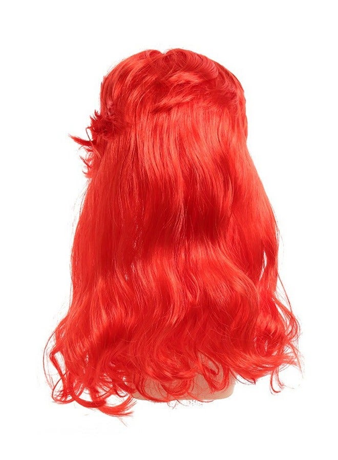 Cosplay Anime Wig Little Mermaid Wig Ariel Princess Wig Red Long Curly Starfish Wig - Image 3