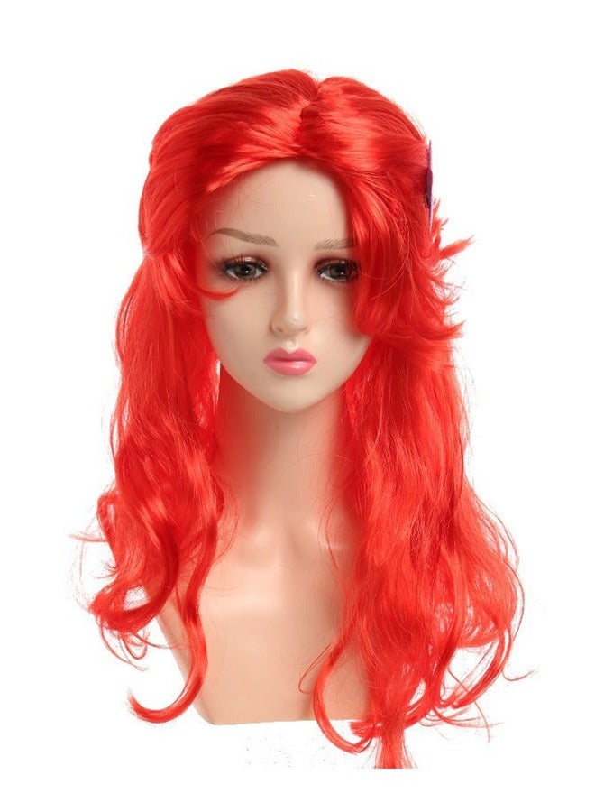 Cosplay Anime Wig Little Mermaid Wig Ariel Princess Wig Red Long Curly Starfish Wig - Image 2