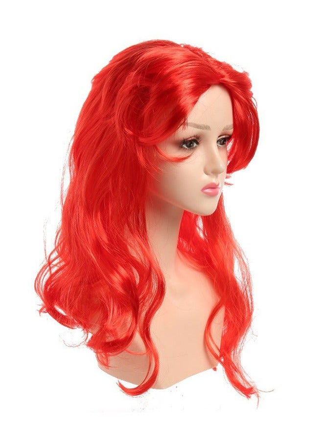 Cosplay Anime Wig Little Mermaid Wig Ariel Princess Wig Red Long Curly Starfish Wig - Image 4