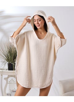 Destiny Hometex 4 Layer Muslin Hooded Adult Women's Poncho  - Image 5
