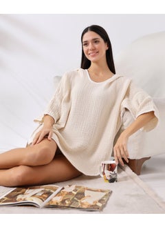 Destiny Hometex 4 Layer Muslin Hooded Adult Women's Poncho  - Image 4
