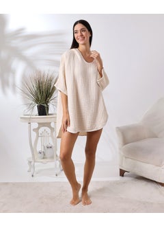 Destiny Hometex 4 Layer Muslin Hooded Adult Women's Poncho  - Image 3