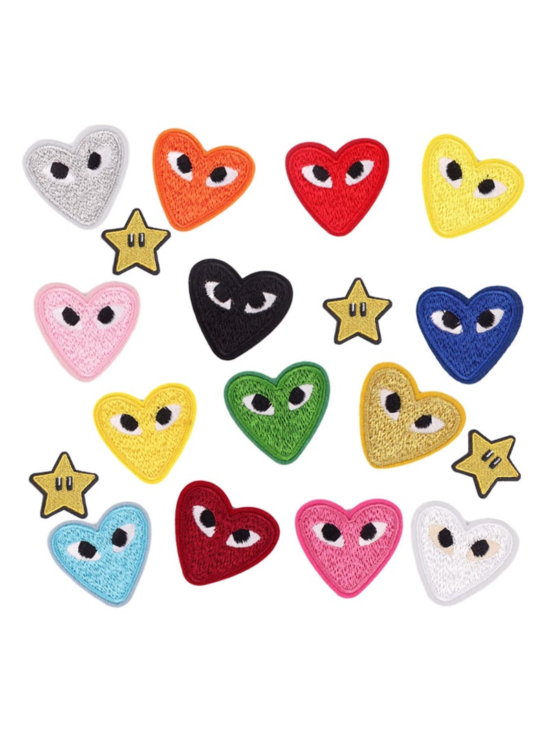 Cartoon Heart Embroidery Patch for Fashionable Clothing - Cute and Stylish Cloth Applique for Jackets, Bags, and Accessories  - Image 1