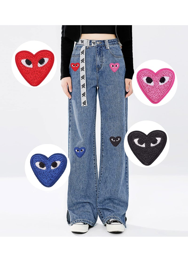 Cartoon Heart Embroidery Patch for Fashionable Clothing - Cute and Stylish Cloth Applique for Jackets, Bags, and Accessories  - Image 3