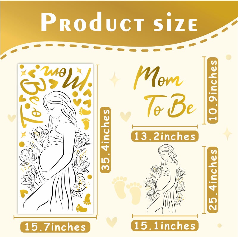 HATARU Baby Shower Signs Gender Reveal Party Decorations Baby in Bloom Decor Signs Welcome Backdrop Pregnancy Decals for Balloon Arch Boy or Girl Signs Mom To Be Decor Vinyl Decals for Oh Baby Party Supplies - Image 4