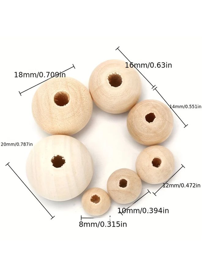 Natural Wood Spacer Beads Round Wooden Ball Beads 12mm DIY Craft Jewelry Making - Image 4