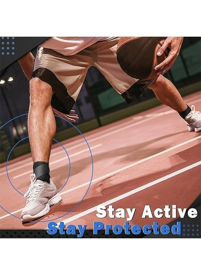 1 Pair Ankle Brace For Women Men Breathable Comfortable Adjustable Elastic Ankle Support Sleeve For Sports Sprain Recovery Arthritis Plantar Fasciitis Achilles Tendonitis Protection Black - Image 3