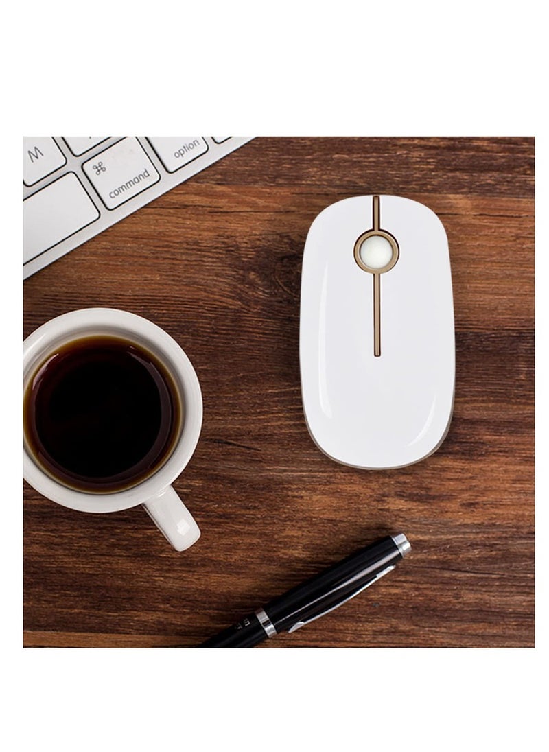 JELLY - Jelly Comb 2.4G Slim Wireless Mouse with Nano Receiver Less Noise, Portable Mobile Optical Mice for Notebook, PC, Laptop, Computer, MacBook - White - Image 1