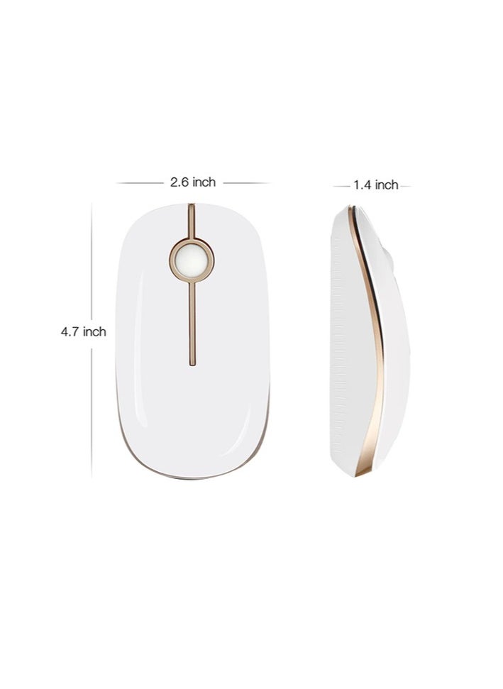 JELLY - Jelly Comb 2.4G Slim Wireless Mouse with Nano Receiver Less Noise, Portable Mobile Optical Mice for Notebook, PC, Laptop, Computer, MacBook - White - Image 1