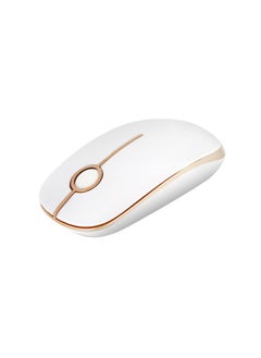 Jelly Comb 2.4G Slim Wireless Mouse with Nano Receiver Less Noise, Portable Mobile Optical Mice for Notebook, PC, Laptop, Computer, MacBook - White