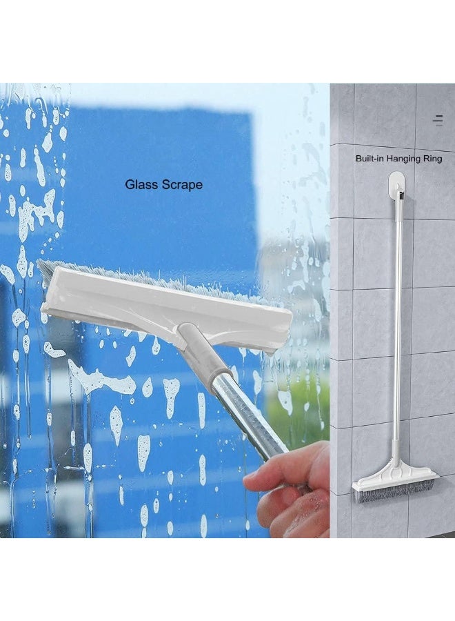 Bukela 2-in-1 Floor Brush with Long Handle Grout Brush, 3 Poles 53.5 Inch Stiff Bristle Cleaning Brush with 120° Rotating Squeegee for Cleaning Bathroom, Glass, Patio, Kitchen - Image 3