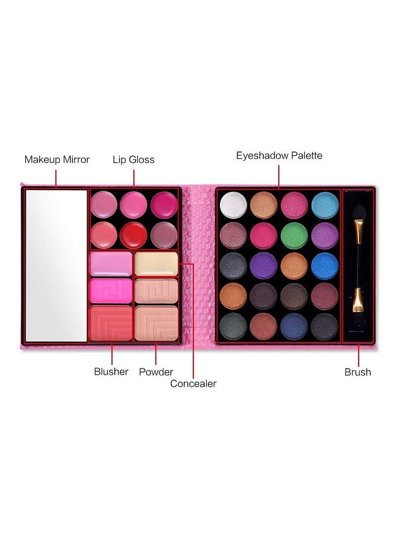 SYOSI All in One Makeup Kit - 20 Eyeshadow, 6 Lip Glosses, 3 Blushers, 2 Powder, 1 Concealer, 1 Mirror, 1 Brush, Make Up Gift Set for Teen Girls, Beginners And Pros  - Image 3