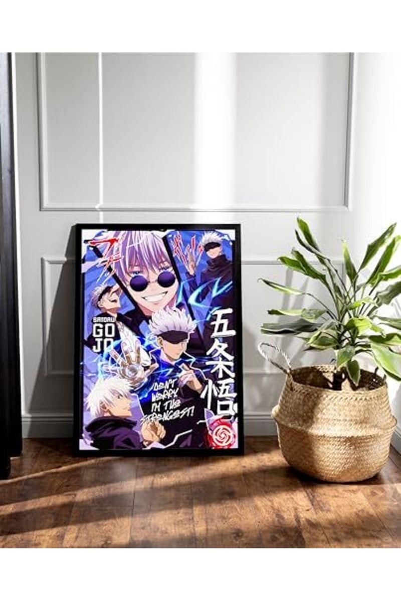 SINCE 7 STORE Gojo Satoru Jujutsu Kaisen Framed Poster For Gifting/For Room Decor/For Anime Fans - Image 3