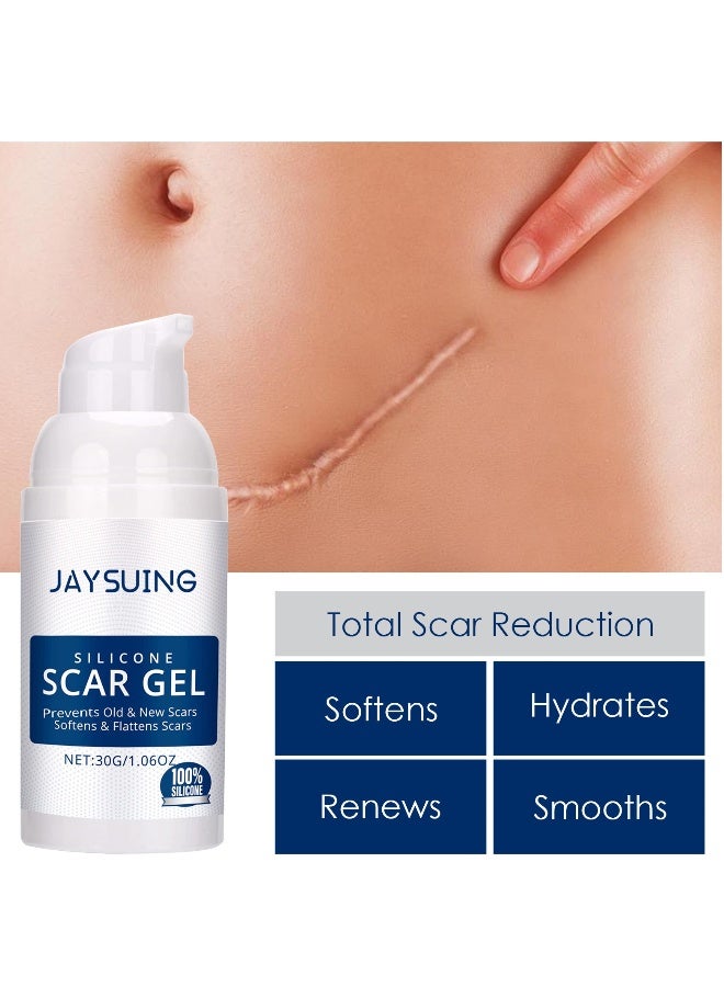 جايسوينغ جل السيليكون لعلاج الندبات 30 جرام، كريم إزالة الندبات، علاج الندبات، كريم لإزالة الندبات لعملية القيصرية، علامات التمدد، حب الشباب، الجراحة، فعال للندبات القديمة والجديدة - Image 3