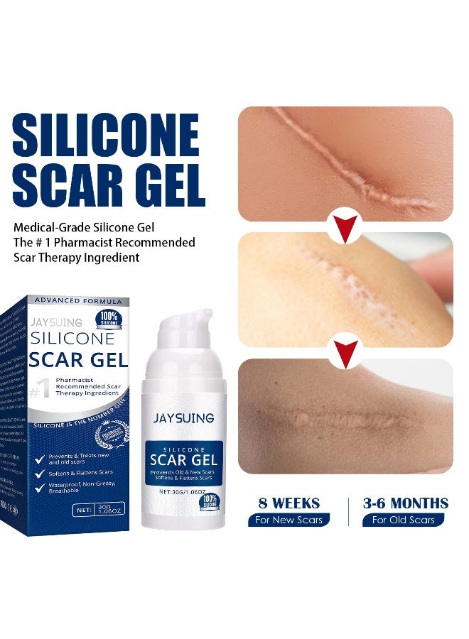 جايسوينغ جل السيليكون لعلاج الندبات 30 جرام، كريم إزالة الندبات، علاج الندبات، كريم لإزالة الندبات لعملية القيصرية، علامات التمدد، حب الشباب، الجراحة، فعال للندبات القديمة والجديدة - Image 2