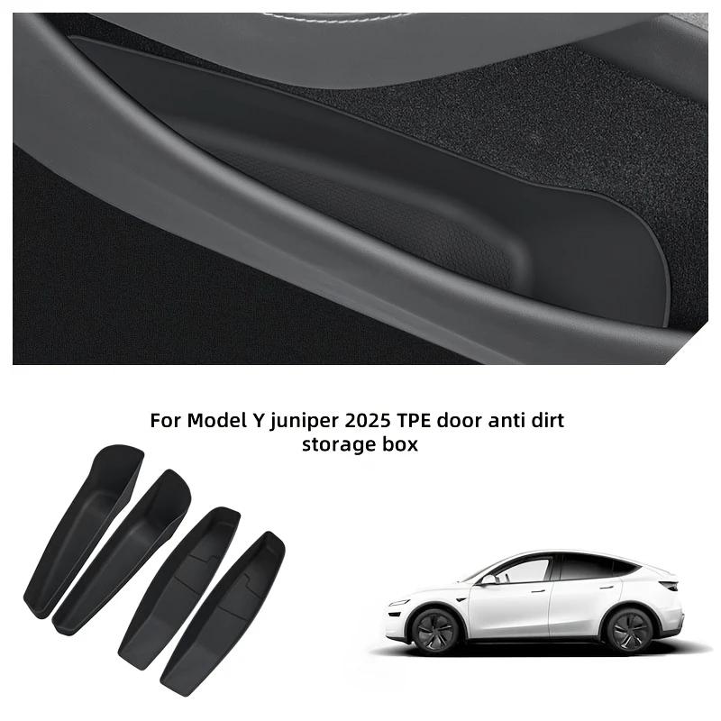 For TESLA Model Y Juniper 2025 için yan kapılar için depolama kutuları, 4 adet ön ve arka kapı yuvaları için TPE tabakları, su geçirmez yan kapı depolama kutuları, araç iç aksesorileri. - Image 3