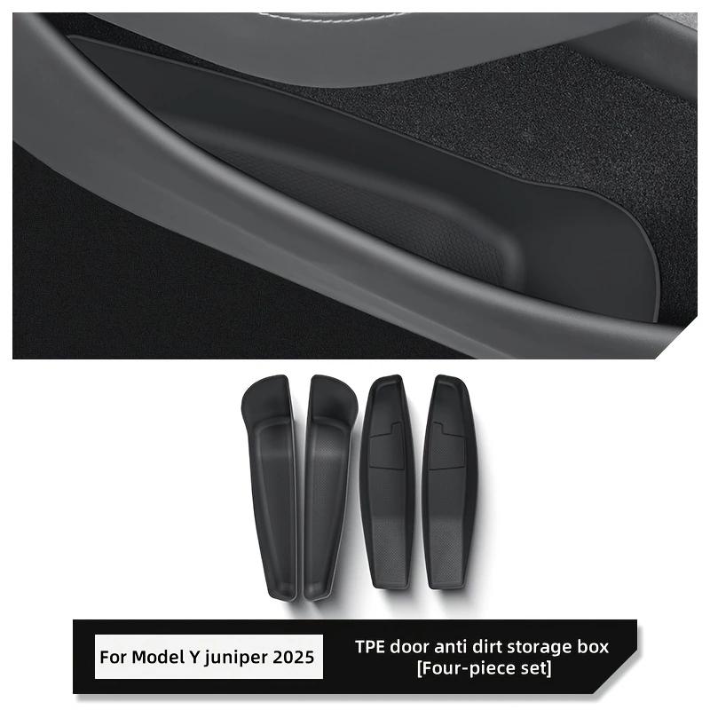 For TESLA Model Y Juniper 2025 için yan kapılar için depolama kutuları, 4 adet ön ve arka kapı yuvaları için TPE tabakları, su geçirmez yan kapı depolama kutuları, araç iç aksesorileri. - Image 2