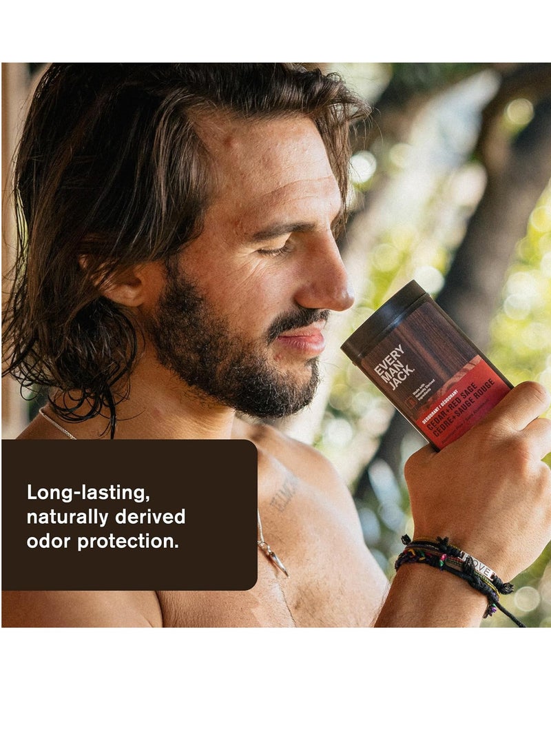 Every Man Jack Every Man Jack Men's Deodorant Variety Set - Includes 3 Full-Sized Deodorant Sticks with Clean Ingredients & Incredible Scents - Cedar + Red Sage, Amber + Sandalwood, Sea Mineral + Citron Fragrances (3 Pack)  - Image 3