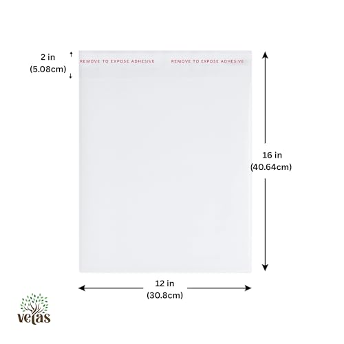 VETAS Transparent BOPP Self Adhesive Sealable Polybags for Saree, Shirt & Garment Packing – Large 12x16 Inch Polythene Bags – Clear Dust & Moisture Resistant Clothing Covers – Pack of 50 - Image 2