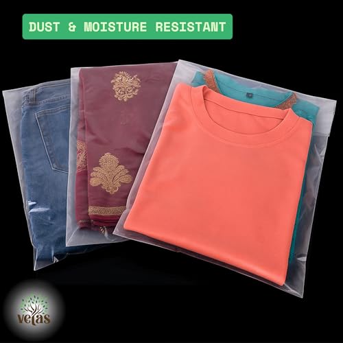 VETAS Transparent BOPP Self Adhesive Sealable Polybags for Saree, Shirt & Garment Packing – Large 12x16 Inch Polythene Bags – Clear Dust & Moisture Resistant Clothing Covers – Pack of 50 - Image 4