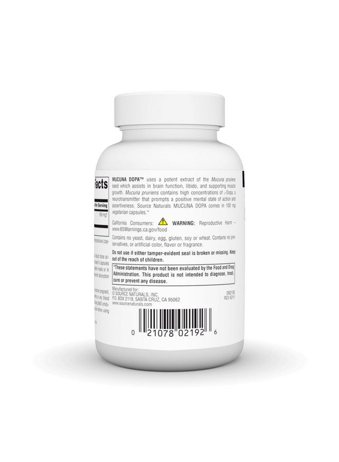 Source Naturals Mucuna Dopa, for Mood & Performance*, 100 mg - 120 Vegetarian Capsules - Image 3