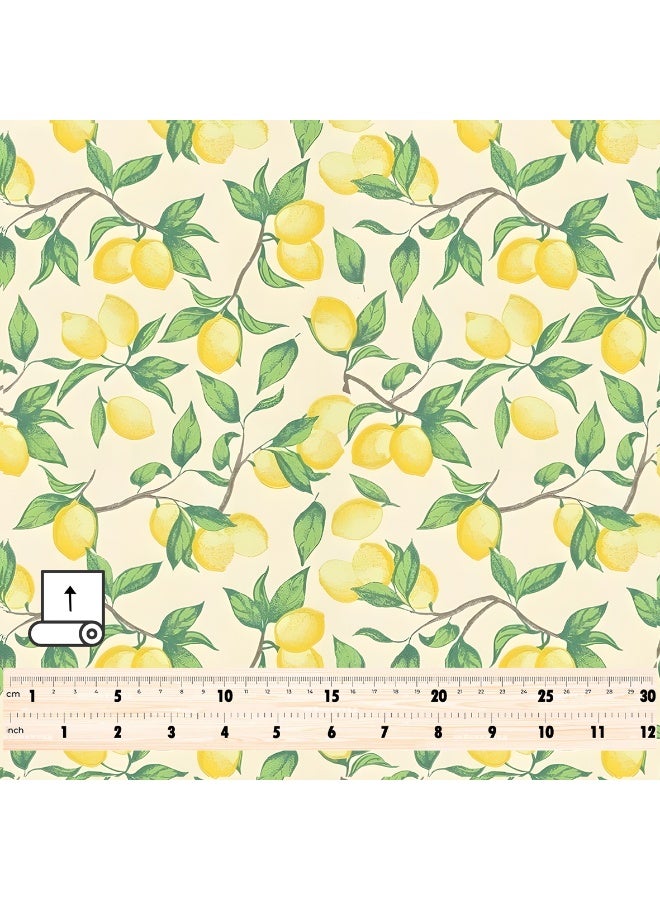 Vellato Al Lail Aramny Silk Fabric By The Yard Yellow Green Lemons Jalabiya Makhweer Dressmaking 58 Inches Width - Image 4