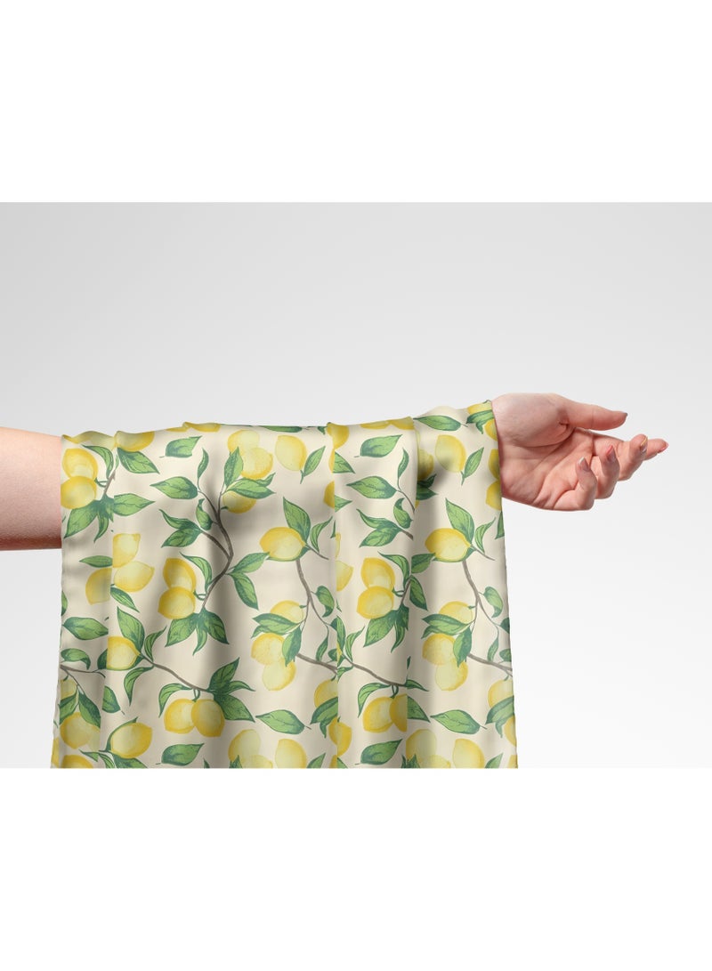 Vellato Al Lail Aramny Silk Fabric By The Yard Yellow Green Lemons Jalabiya Makhweer Dressmaking 58 Inches Width - Image 1