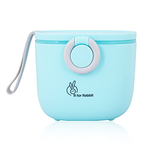 R for Rabbit Silicone First Feed Meal Box for Baby, Kids Multi-Functional Milk Powder Container Box 210G (Blue) - Image 1