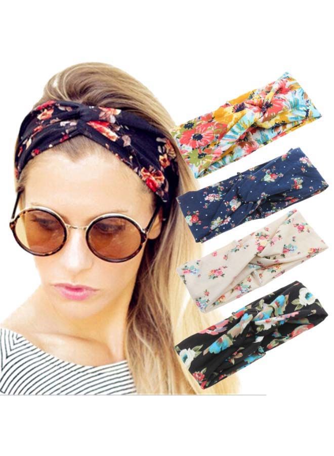 NIBEMINENT 4-Piece Criss Cross Hair Band Multicolor 46x7.6x0.7centimeter - Image 2